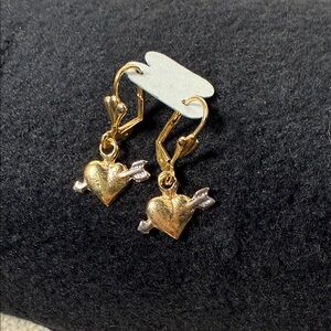 Costa Gold and Silver Heart Earrings